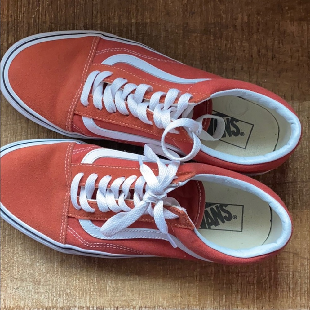 Burnt orange old school vans